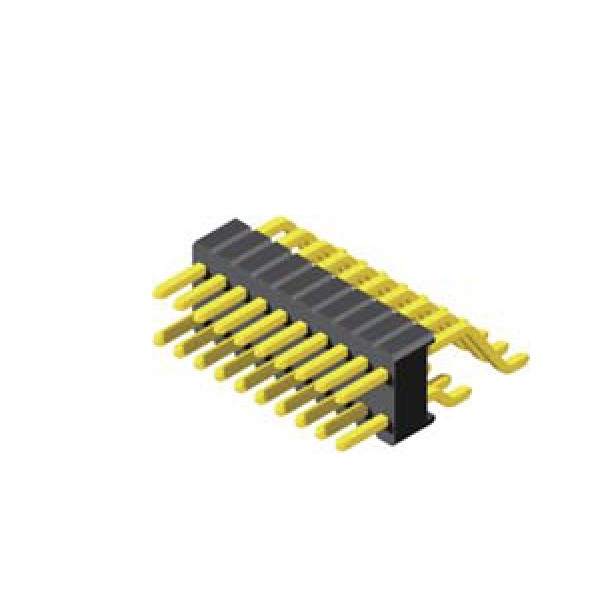 Stiftleiste 1.27mm Square Pin 0.46mm² 2-reihig h=2.54mm SMT 90°
